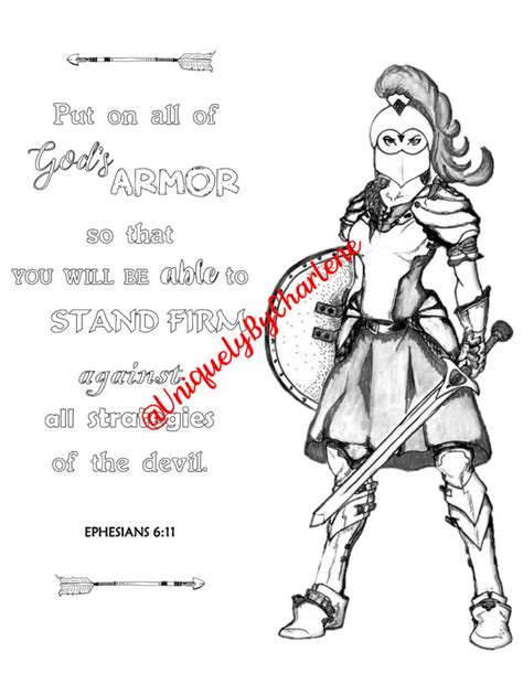 Full Armor Of God Coloring Pages Digital Copy Etsy