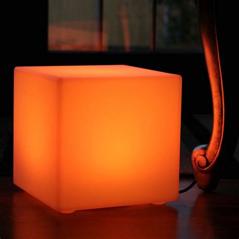 30cm Led Cube Rgb Table Lamp Mains Powered Colour Changing Dimmable