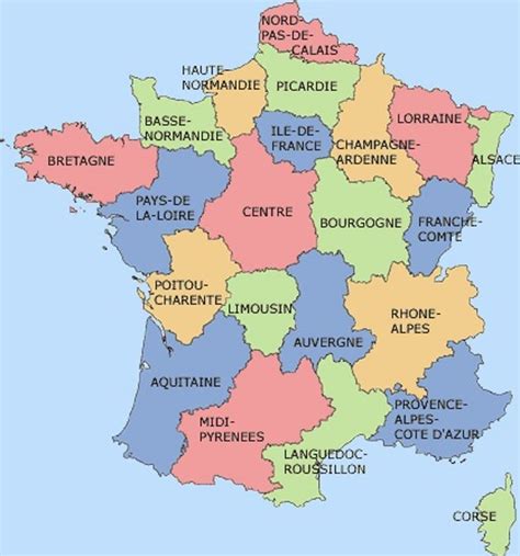 Carte Géographique France Régions My Blog