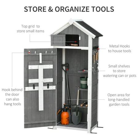 Outsunny 3075x 2075x7175 Garden Wood Storage Shed With