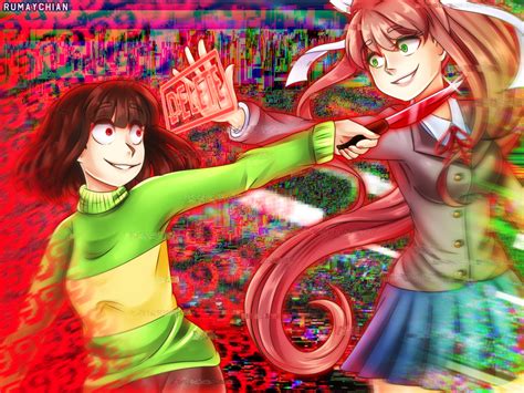 Chara Vs Monika By Rumay Chian On Deviantart