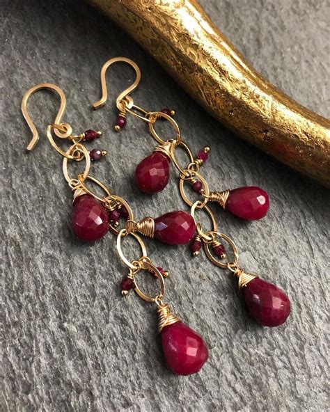 These Natural Ruby Dangle Earrings Are New In My Shop Direct Link To
