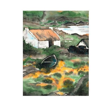 Moss Cove Donegal Ireland Original Watercolor Painting Etsy