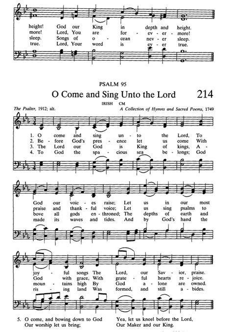 The Presbyterian Hymnal Hymns Psalms And Spiritual Songs 214 O Come