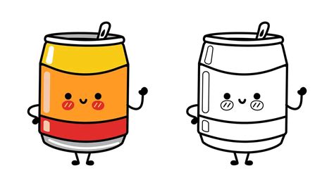 funny cute happy soda characters bundle set vector hand drawn cartoon kawaii character