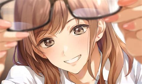 Wallpaper Smiling Anime Girl Close Up Pretty Face