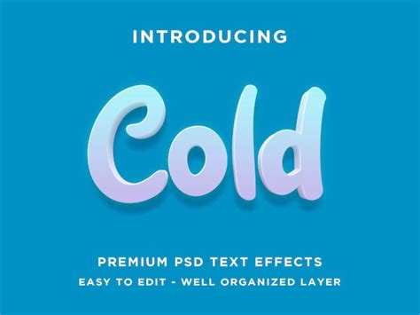 Premium Psd Cold Text Effect