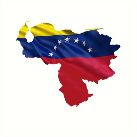 Venezuelan Flag Map Art Prints By Selene Da Silva Redbubble
