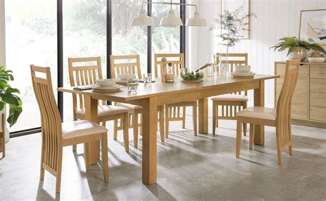 Hamilton Oak 180 230cm Extending Dining Table With 8 Bali Chairs Ivory