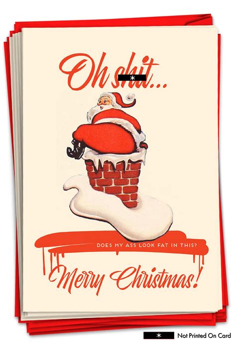 Nobleworks Fat Santa 12 Funny Adult Christmas Cards With Etsy