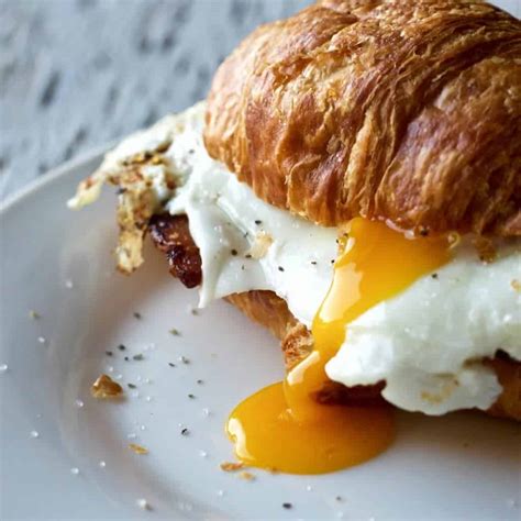Bacon Egg Croissant Sandwich Homemade Food Junkie