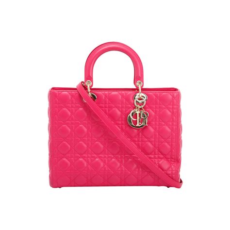 Christian Dior Pink Large Cannage Lady Dior Bag W Strap And Authenticit
