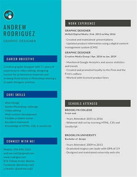 To write great resume for graphics designer job, your resume must include: Graphic Designer Resume Samples & Templates PDF+DOC 2020 ...