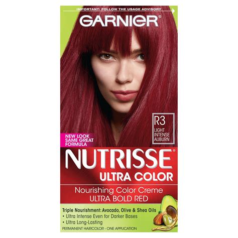 Garnier Nutrisse Ultra Color Nourishing Color Creme R3 Light Intense Auburn Garnier Hair