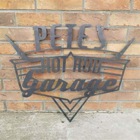 Personalized Hot Rod Garage Sign Vintage Retro Wall Art Drag Racing