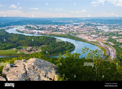 View Of Chattanooga Tennessee From Lookout Mountain Stock Photo Alamy