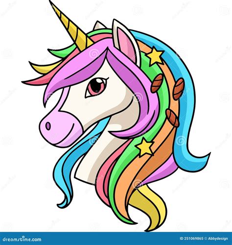 Unicorn Head Cartoon Colored Clipart Stock Vector Illustration Of