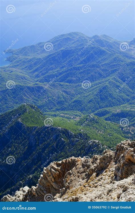 View Of A Beautiful Green Mountain Range Stock Photography Image