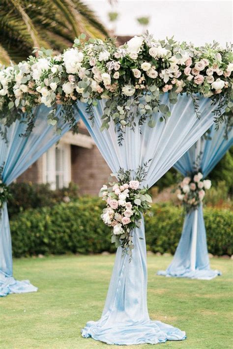 Tiffany Blue Wedding Decorations Light Cloth Bridal Altar With White Flowers Thegrovers Via