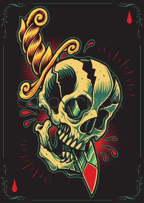This pdf prints to 8.5x11 inch paper. 12909971-skull-and-dagger.jpg (567×800) | Halloween ...