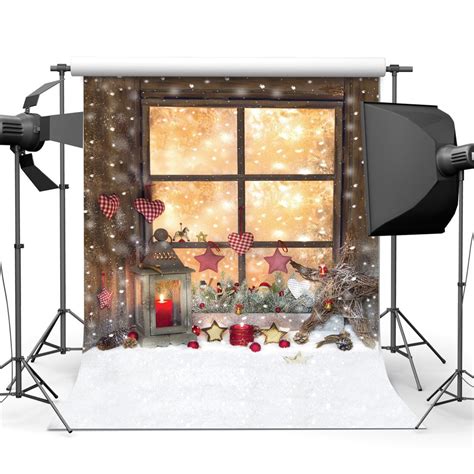 Hellodecor Polyester Fabric 5x7ft Christmas Fireplace Window Grilles