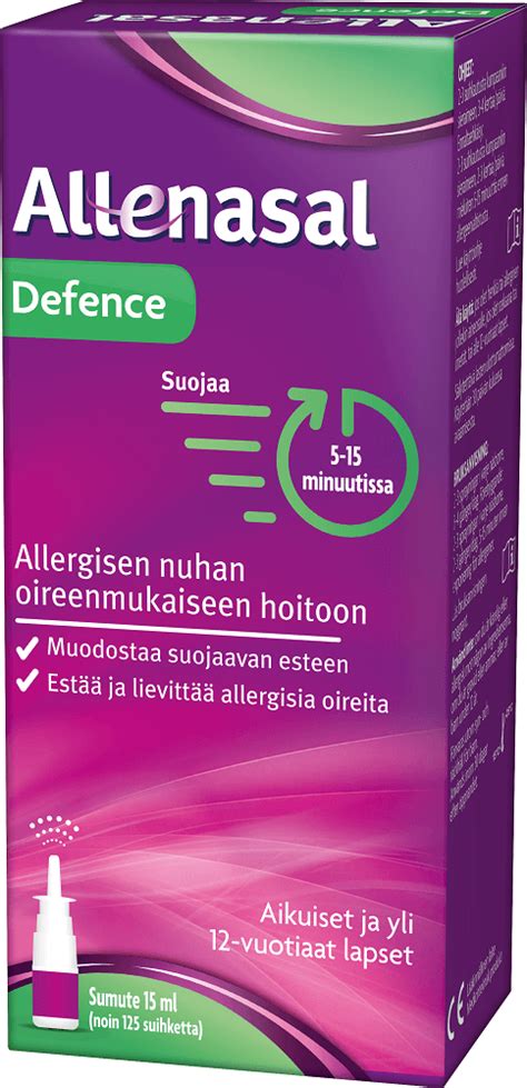 Allenasal Defence Spray Nenäsuihke Allergiseen Nuhaan 15 Ml Myllyn