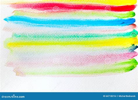 Colorful Stripes Watercolor Paint On Canvas Super High Resolution And
