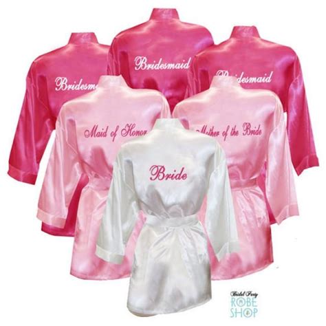 Set Of 11 Personalized Satin Robes With Title On Back Bridesmaid Robes