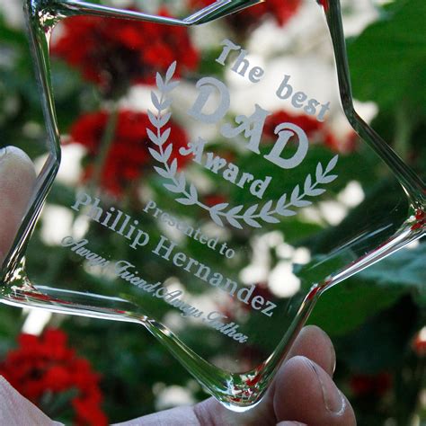 Premio Al Mejor Papá Premio Vidrio Personalizado Trofeo De Etsy