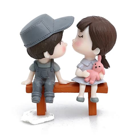 Romantic Lovers Cartoon Toys Couple Figurines Miniatures Fairy Garden