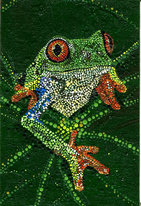 Red Eyed Tree Frog I Went Through A Big Frog Phase Dot Art