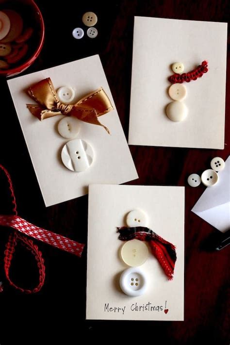 Simple But Elegant This Homemade Button Snowman Card Can Be Made In