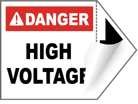 Danger High Voltage Arrow Label J5131