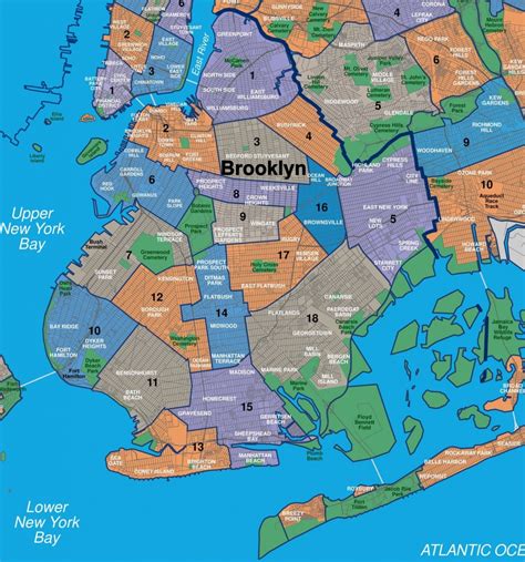 Map Of Nyc 5 Boroughs And Neighborhoods Printable Map Of Brooklyn Ny