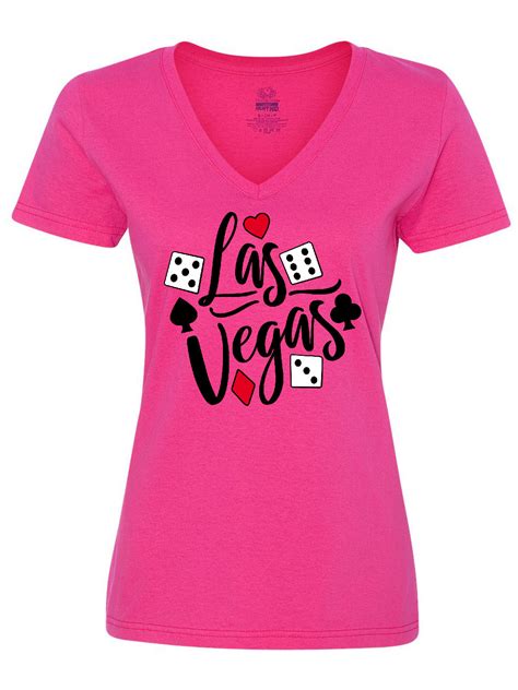 Inktastic Las Vegas Dice And Card Suites Womens V Neck T Shirt