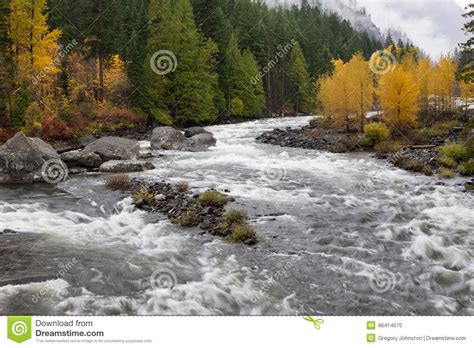 Whitewater On The Wenatchee River Stock Photo Image Of Fall Rocks