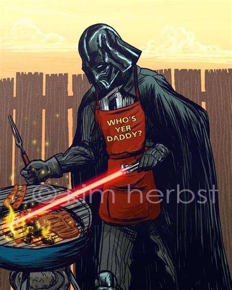 Darth Vader Loving Bbq Star Wars Themed Poster Gadgetsin