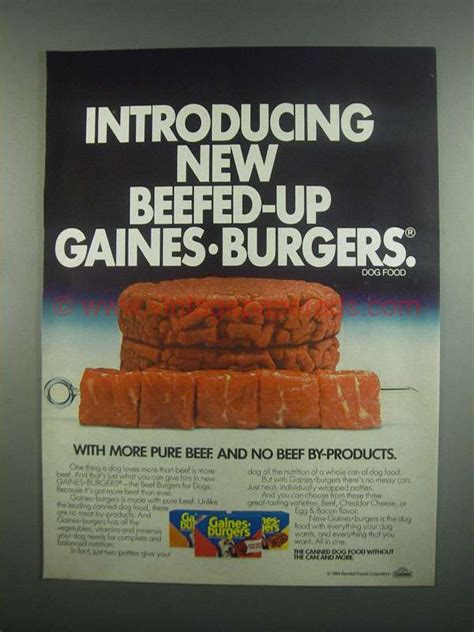 Free shipping for many products! 1984 Gaines-Burger Dog Food Ad - Beefed-Up