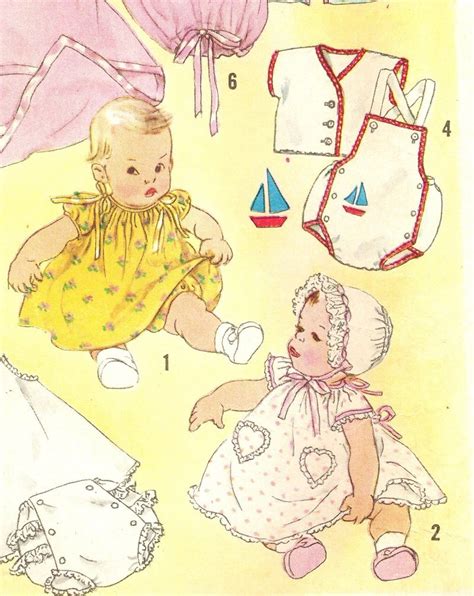 Simplicity 1443 Vintage 50s Baby Infant Newborn Layette Sewing Pattern