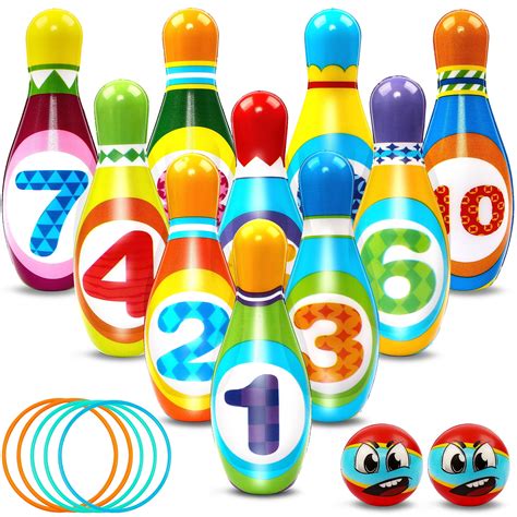 Beefunni Kids Bowling Set Includes 10 Bowling Pins And 2 Balls Toddler