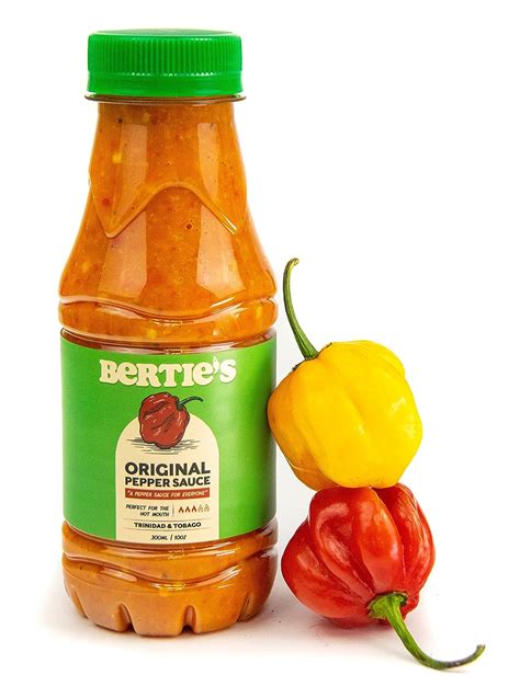 Berties Original Pepper Sauce 10 Oz300ml Great Flavour And Heat