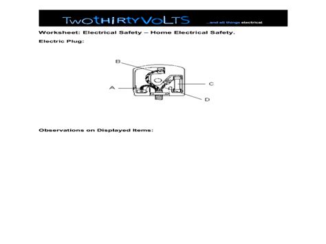 Electrical Safety Lesson Plan Occupational Safety And