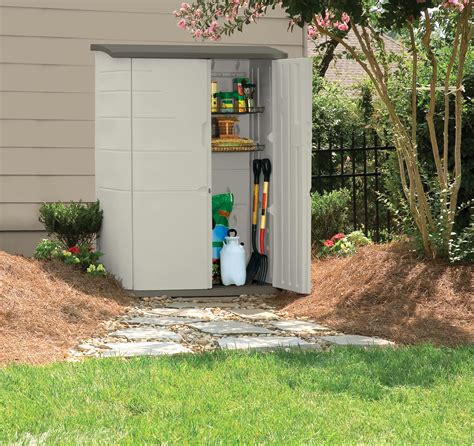 Rubbermaid Large Vertical Resin Weather Resistant Outdoor Storage Shed