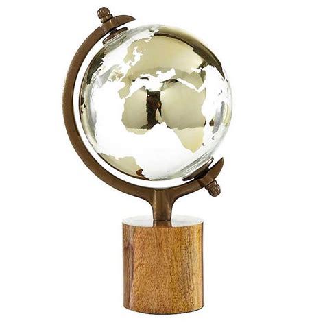 Glass Globe On Wooden Stand Kirklands In 2020 Glass Globe Wooden Stand Glass
