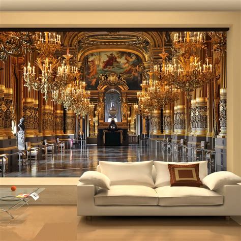 17 fascinating 3d wallpaper designs for living room. Large 3D wallpaper mural European minimalist living room ...
