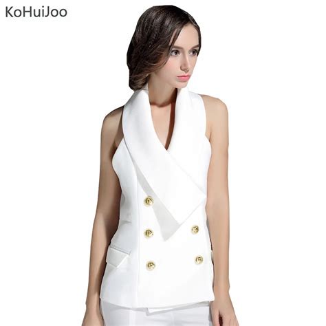 Buy Kohuijoo Summer Women Fashion Halter Vest High Quality Double Breasted Sexy