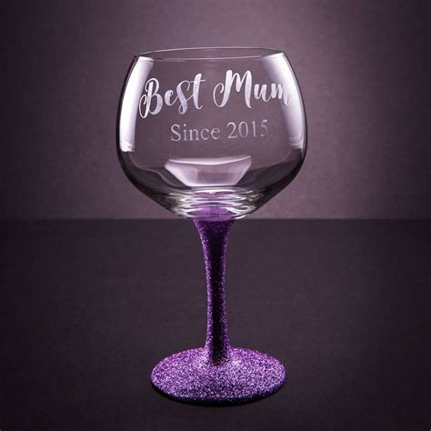 Sparkly Mothers Day Gin Glass By Number4 Glitter Wine Glass Diy Wine Glasses Glitter Wine