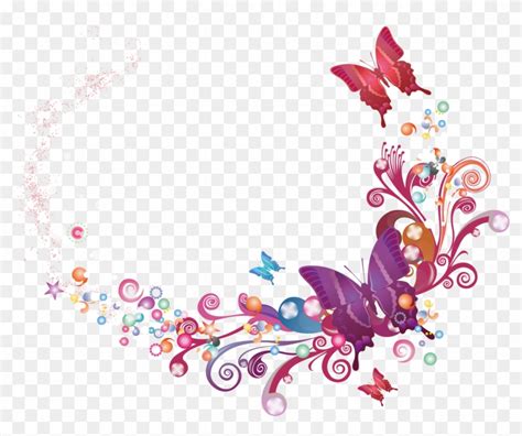 Butterfly Pattern Border Butterfly Frame Free Transparent Png