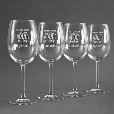 Funny Quotes And Sayings Wine Glasses Set Of 4 Personalized Youcustomizeit