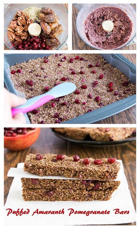 On the lower end of the range, there are soybeans, coming in at 3.8 grams of fiber per ½ cup, which is still quite high!. Puffed Amaranth Pomegranate Bars! No Bake Antioxidant ...